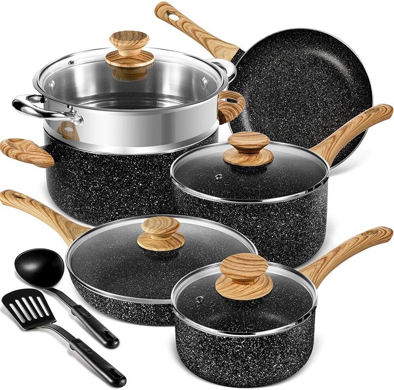 MICHELANGELO 5 Quart Nonstick Woks and Stir Fry Pans With Lid