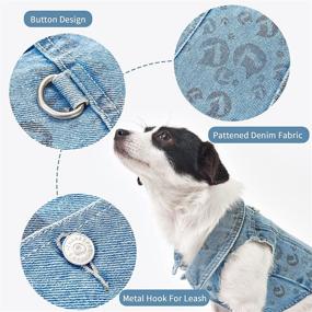 img 2 attached to 🐶 Dog Jean Jacket Blue Outfits Denim Vest Coat T-Shirt Cute Cool Apparel Machine Washable Puppy Clothes for Small Medium Dogs Pets and Cats - Thankspaw