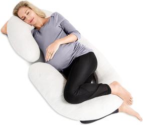 img 4 attached to 🤰 Restorology 60-inch C-Shaped Full Body Maternity Pregnancy Pillow - Multipurpose Nursing Support Cushion with Washable Cover