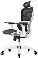 🪑 ultimate office comfort: felixking ergonomic desk chair with adjustable headrest, armrests, lumbar support, roller blade wheels, & reclining high back mesh design (white) logo