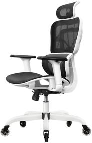 img 4 attached to 🪑 Ultimate Office Comfort: FelixKing Ergonomic Desk Chair with Adjustable Headrest, Armrests, Lumbar Support, Roller Blade Wheels, & Reclining High Back Mesh Design (White)