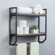🛁 rustic 2-tier metal industrial bathroom shelves wall mounted - towel rack & storage shelf logo