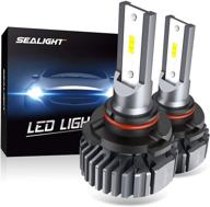 sealight s1 9006/hb4 светодиодные лампы, 10000lm 60w 6000k ксеноново-белый набор для преобразования противотуманных фар, легкая установка, комплект из 2 штук логотип