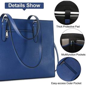 img 1 attached to 👜 Stylish and Durable Laptop Bag for Women: 15.6 Inch Classy Leather Computer Tote, Perfect for Office Work