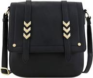 👜 spacious crossbody black handbag & wallet set with dual compartments - perfect for stylish women logo
