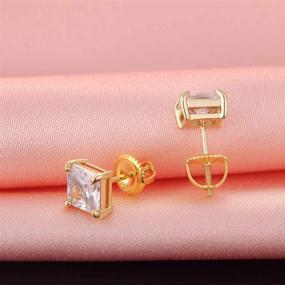 img 3 attached to 💎 DELECOE 14K Gold Plated Screw Earring Backs: Hypoallergenic Replacement for Diamond Earrings, Women's Post Sizes .032