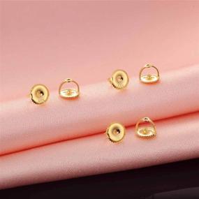 img 1 attached to 💎 DELECOE 14K Gold Plated Screw Earring Backs: Hypoallergenic Replacement for Diamond Earrings, Women's Post Sizes .032