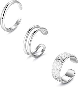 img 4 attached to 💍 Chic and Trendy 925 Sterling Silver Toe Rings Set for Women - FunRun Jewelry