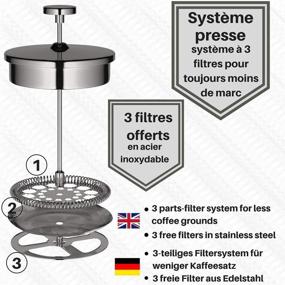 img 1 attached to ☕ Veohome 1 литр Нержавеющая сталь Несокрушимая Кофеварка Френч-пресс - Двойная стенка для длительного удержания тепла
