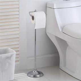 img 4 attached to Bathroom Free Standing Toilet Paper Holder Stand with Reserve Function, SunnyPoint, Chrome Finish