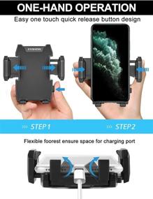 img 3 attached to 📱 EXSHOW Cell Phone Holder for Car Dashboard or Windshield: Easy-Touch Mount with Solid Sticky Gel Pad for iPhone 11 Pro Max XR XS 8 Plus 7 6S, Samsung S10+ S10 S9 Note 10 10+ & All Phones