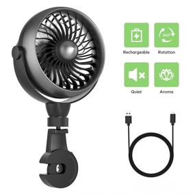img 3 attached to 🔌 Baby Portable Car Fan - Battery Operated Vehicle Cooling Fans with 4 Speeds, Clip-on Electric Automobile Fan for Rear & Back Seat, Rechargeable USB Fan, Low Noise, Easy Installation, 360° Rotation