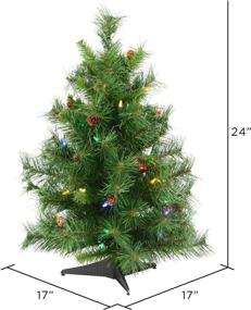 img 2 attached to 🎄 Vickerman 2' Cheyenne Pine Artificial Christmas Tree with Multi-Colored Dura-Lit LED Lights - Faux Christmas Tree for Seasonal Indoor Home Decor