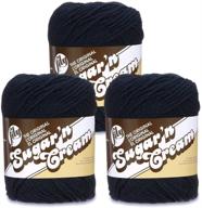 🧶 lily sugar'n cream solids 100% cotton yarn in bright navy - pack of 3 logo