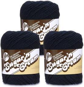 img 4 attached to 🧶 Lily Sugar'n Cream Solids 100% Cotton Yarn in Bright Navy - Pack of 3