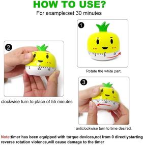 img 2 attached to 🥕 Yueton Cute Vegetables 60 Minutes Cooking Mechanical Timer: Perfect Kitchen Alarm and Desktop Decor!