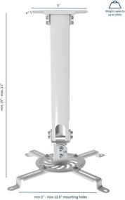 img 3 attached to 🔦 VIVO MOUNT-VP02W: Универсальная подвеска для проектора с возможностью регулировки высоты на потолке белого цвета - Расширьте свой опыт проецирования!