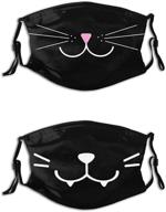 😺 cat face mask for women and men - washable, reusable, funny cloth face mask - animal print design for adults logo