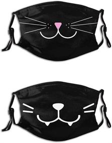 img 4 attached to 😺 Cat Face Mask for Women and Men - Washable, Reusable, Funny Cloth Face Mask - Animal Print Design for Adults