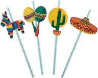fiesta straws mexican decorations pre assembled logo
