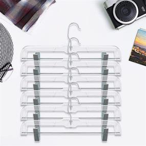 img 1 attached to 25 Pack Clear Crystal Pants Hangers - Space Saving Non-Slip with Adjustable Clips for Trousers, Skirts, Jeans, Slacks, Bottoms - Heavy Duty Slim Design, Elegant and Durable - 14 inch