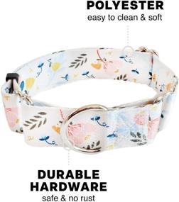 img 1 attached to 🐶 Durable Martingale Training Collar for Dogs and Puppies - Big and Wide, Small to Extra Large Sizes (Medium, Floral Design)