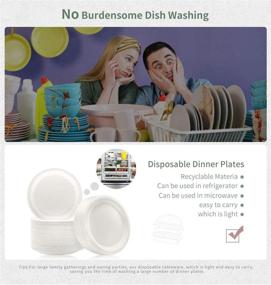 img 2 attached to 🍽 Chinet Paper Plates Dinner Set – 7 inch (50 pcs) & 9 inch (50 pcs) Disposable Plates – Compostable Biodegradable Dinnerware for Restaurant/Fast Food Shop (100 pcs)