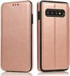aquey compatible with samsung galaxy s10 plus wallet case with card holders logo