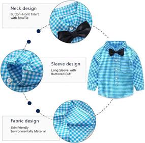 img 3 attached to Newborn Baby Boy Gentleman Suit Set - Shirt+Bowtie+Suspender Pants - 4pcs Infant Toddler Outfit