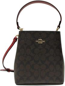 img 4 attached to Coach Small Bucket Black Oxblood Women's Handbags & Wallets