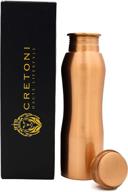 🧃 cretoni copperlin classic-series pure copper water bottle 850ml/28oz - original curved style for sports, fitness, yoga, ayurvedic health benefits logo