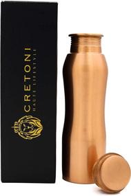 img 4 attached to 🧃 Cretoni Copperlin Classic-Series Pure Copper Water Bottle 850ml/28oz - Original Curved Style for Sports, Fitness, Yoga, Ayurvedic Health Benefits