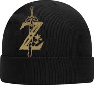 black and gold knit hat/beanie by controller gear - legend of zelda edition logo