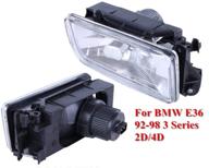 🔦 gsrecy oem replacement fog lights lamps crystal clear lens for 1992-1998 bmw e36 3 series 2/4-door logo