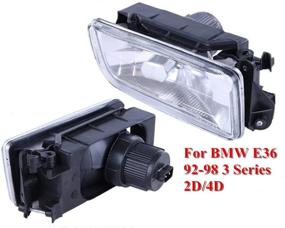 img 4 attached to 🔦 GSRECY OEM Replacement Fog Lights Lamps Crystal Clear Lens for 1992-1998 BMW E36 3 Series 2/4-Door