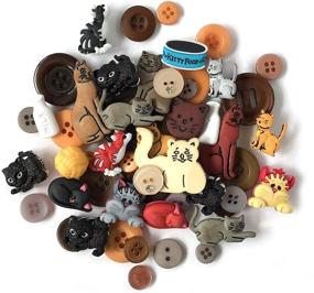 img 4 attached to 🧵 Buttons Galore and More Collection: 50 Pcs Round Novelty Buttons & Embellishments for DIY Crafts, Scrapbooking, Sewing, and More!