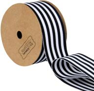 🎁 laribbons classic black & white striped gift wrap ribbon - 1.5 inch x 10 yards/spool logo