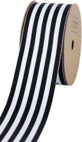 img 1 attached to 🎁 LaRibbons Classic Black & White Striped Gift Wrap Ribbon - 1.5 Inch x 10 Yards/spool