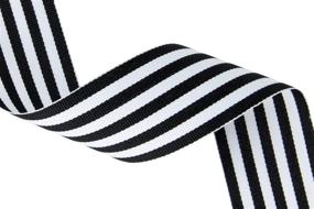 img 3 attached to 🎁 LaRibbons Classic Black & White Striped Gift Wrap Ribbon - 1.5 Inch x 10 Yards/spool