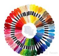 img 1 attached to 🌈 Rainbow Color Embroidery Floss Set - 50 Skeins | Cross Stitch Thread | Cotton Friendship Bracelet String | Craft Yarn for Bracelets, Cross Stitch, and Embroidery Projects review by Amy Mcleod