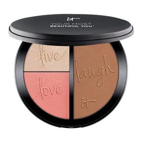 img 4 attached to 💫 IT Cosmetics Your Most Beautiful You Anti-Aging Matte Bronzer, Radiance Luminizer & Brightening Blush Palette - Enhanced with Hydrolyzed Collagen, Silk & Peptides