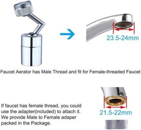 img 2 attached to 🚿 Premium Brass Faucet Aerator with 720-degree Swivel: Eye Wash Station and Sprayer for Kitchen, Bathroom, and Laundry Sink – Attaches Securely to Male Thread