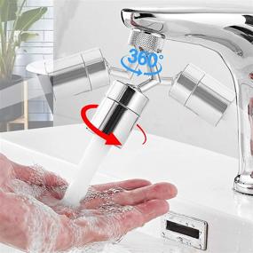 img 1 attached to 🚿 Premium Brass Faucet Aerator with 720-degree Swivel: Eye Wash Station and Sprayer for Kitchen, Bathroom, and Laundry Sink – Attaches Securely to Male Thread
