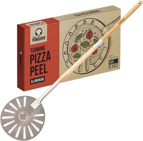 img 4 attached to 🍕 Chef Pomodoro 9-Inch Aluminum Turning Pizza Peel with Detachable Wood Handle - 47-Inch Long Gourmet Luxury Pizza Paddle for Baking Homemade Pizza Bread