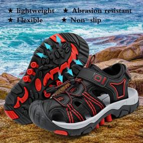img 2 attached to Versatile Boys and Girls Sports Sandals: Outdoor Hiking, Athletic, and Beach 👟 Footwear for Toddlers to Big Kids - Quick-Drying Water Shoes with Closed-Toe Design