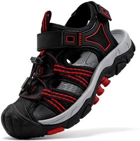 img 4 attached to Versatile Boys and Girls Sports Sandals: Outdoor Hiking, Athletic, and Beach 👟 Footwear for Toddlers to Big Kids - Quick-Drying Water Shoes with Closed-Toe Design