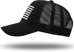 img 3 attached to American Flag Trucker Hat - Snapback Baseball Cap for Men and Women - Breathable Mesh Sides, Adjustable Fit - Ideal for Casual Wear and Active Lifestyle