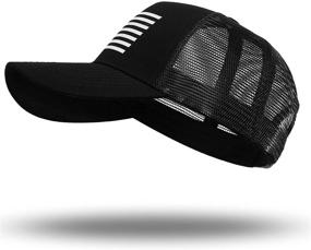 img 2 attached to American Flag Trucker Hat - Snapback Baseball Cap for Men and Women - Breathable Mesh Sides, Adjustable Fit - Ideal for Casual Wear and Active Lifestyle