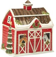 certified international christmas on the farm 3-d barn cookie jar | festive 10-inch, multicolored логотип