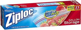 img 2 attached to Ziploc Gallon Food Storage Bags: Grip 'n Seal 19 Count, 12 Pack (228 Total Bags) - Easier Grip, Open, and Close!